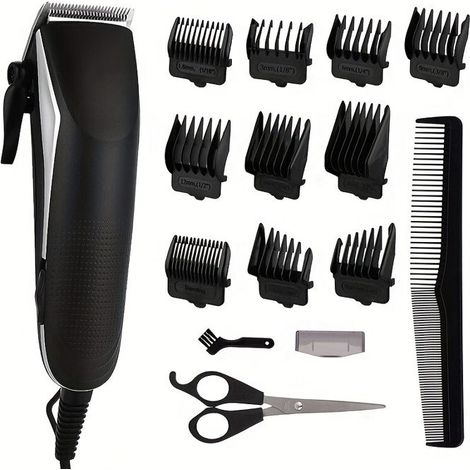 Tondeuse à cheveux pour hommes, fonctionnement filaire avec prise ue, pratique pour les coupes de cheveux à domicile (1/4)