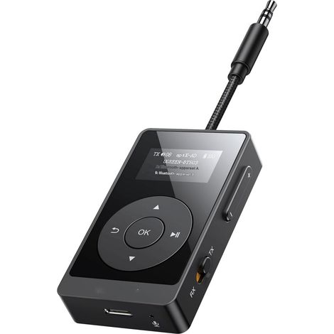 Adaptateur Bluetooth - Bluetooth 5.3 - Mode Émetteur et Récepteur - Affichage OLED - aptX AD-HQ aptX HD - Pour TV Ordinateur Casques - 1 Pièce (1/5)