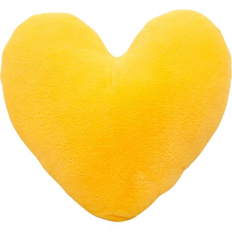 Coussin décoratif en forme de cœur, 60 cm, en peluche douce, jaune, pour chambres d'enfants et chambres à coucher (1/5)