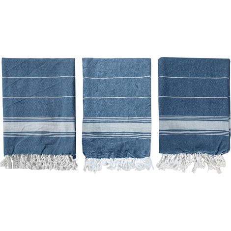 TELO MARE ZUMA IN COTONE- - cm.90X180 - colore blu - 3 pezzi XTRA (1/2)