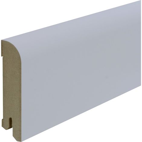 B.S. Bauprogramm Clip-Sockelleiste 2500 x 80 x 18 mm Blütenweiß Leiste Fußleiste (1/2)