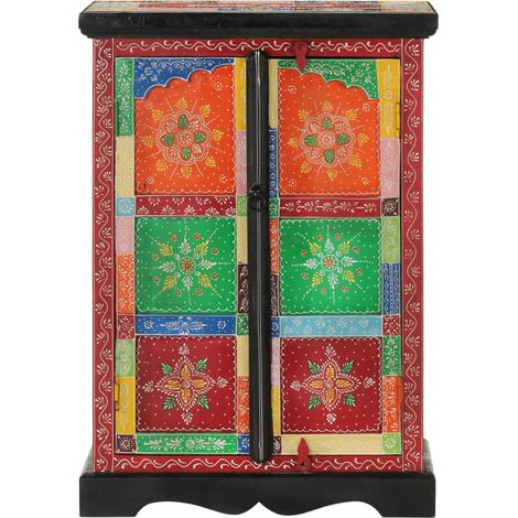 vidaXL Credenza Dipinta Mano con Ante 53x30x75 cm Legno Massello (1/4)