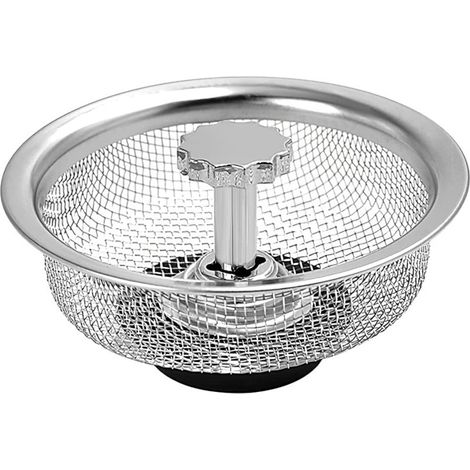 Bouchon d'évier avec crépine (84 mm), lot de 1
