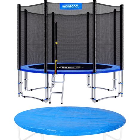 Monzana Trampolino Ø 244/305/366/426cm Set Completo Tappeto Elastico Rete Sicurezza Scala Copertura Pioggia Trampolini Ø 366cm
