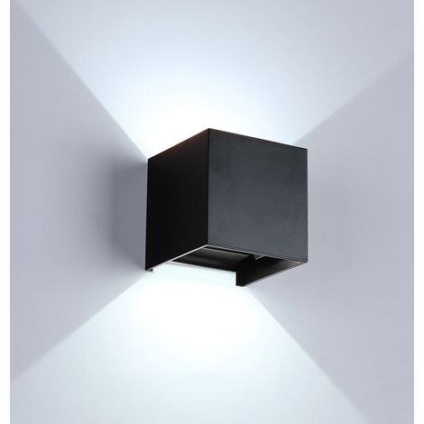 Applique Murale Interieur/Exterieur 12W 6000-6500K Applique Murales Exterieur Angle de faisceau réglable Lampe Murale Etanche IP65 - Noir (1/5)