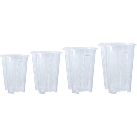 Pots à orchidées en plastique transparent avec trous de drainage (1/5)