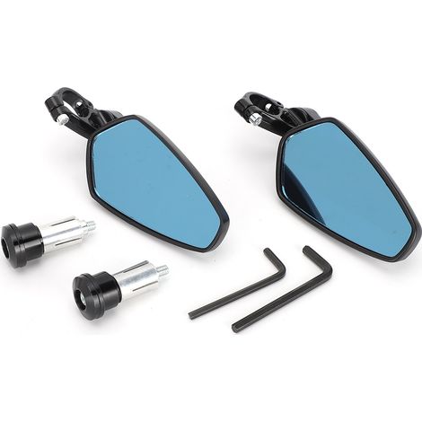 Rétroviseurs d'extrémité de guidon, 1 paire de rétroviseurs de moto avec rotation à 360 degrés pour motos avec un diamètre extérieur de 22 mm du guidon. (1/5)