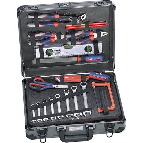kwb Werkzeug Koffer inkl. 99-tlg. hochwertigem Werkzeug-Set, gefüllt, robust und hochwertig (1/10)