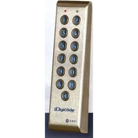 Digicode en INOX rétro éclairé avec électronique déportée 2 relais CDVI (1/2)