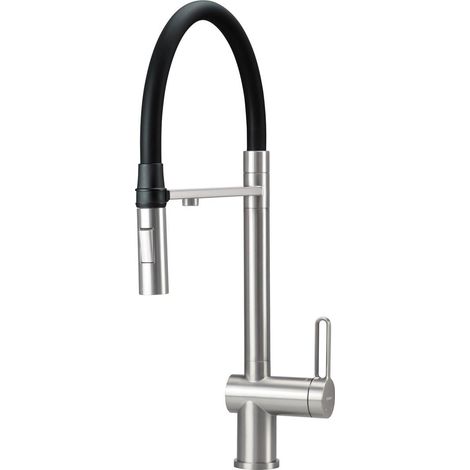 Grifo mezclador de cocina purificador de 3 vías en acero cepillado Deante MAGNETIC BRMF75M  acero inoxidable cepillado