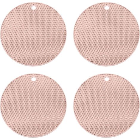 Dessous de plat en silicone pour poêles chaudes - tapis antidérapant - 18 cm - lot de 4 - dessous de plat multifonctionnels antidérapants et résistants à la chaleur pour poêles et plats (1/5)