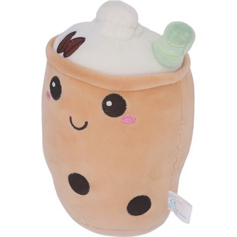 Eiscreme-Plüschtier, niedliches Cartoon-Kissen, Eiscreme-Kuscheltier für Kinder und Erwachsene, braun, 24 cm (1/5)