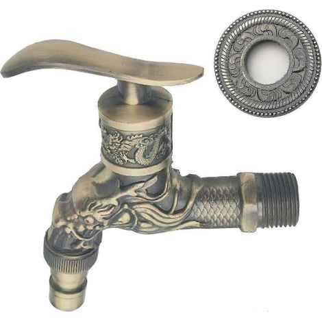 Robinet de jardin vintage sculpté, robinet décoratif pour extérieur, modèle authentique pour installation jardin (1/5)