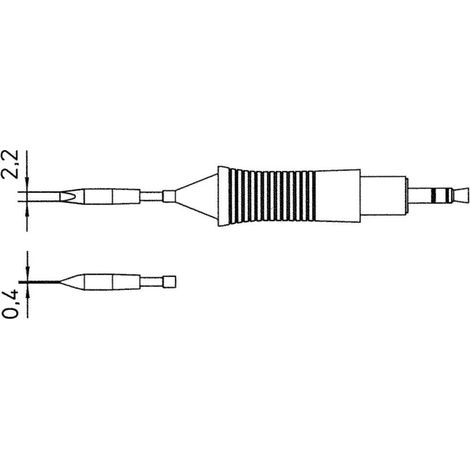 Weller RTM 022 S Punta di saldatura Forma a scalpello, dritta Dimensione punta 2.2 mm Contenuto 1 pz. (1/4)