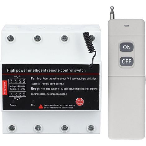 Commutateur de télécommande 3 phases, puissance intelligente longue Distance de 3KM pour moteur de pompe, porte de Garage AC380V (1/5)
