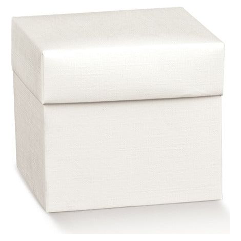 Scotton Scatola Portaconfetti Pieghevole con Coperchio 100 x 100 x 180 Mm Fibra Bianca Bomboniera 10 Pz