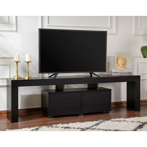 TV-Möbel, schwarzes Melamin, Vertex, 50 x 180 x 31,3 cm