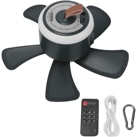 Ventilateur de Plafond Portable USB pour Moustiquaire de Camping avec Lumière Nuit (1/5)