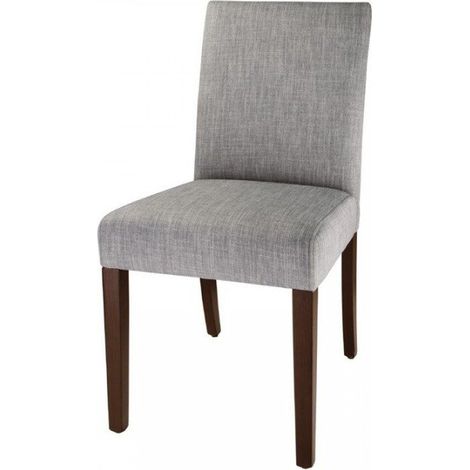 Lot de 2 chaises en tissu rembourré (H)505 mm, gris, marron foncé