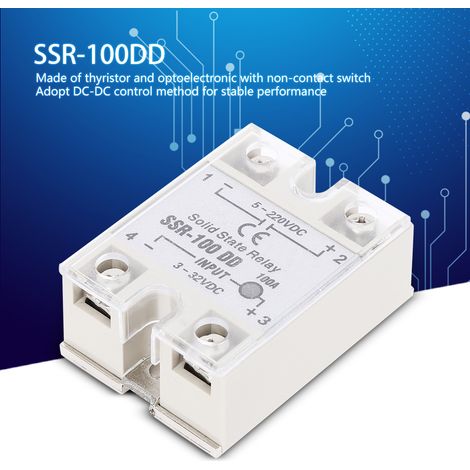 Relais statique CC-CC 100A 5-220VCC interrupteur sans contact semi-conducteur module de commutation fiable pour automatisation industrielle (1/5)