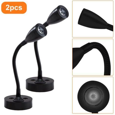 2 Pièces Lampes de Lecture Spot LED 12V Interrupteur réglable Lampe de Chevet Murale lumière intérieure Camping-Car 6000K pzcc (1/4)