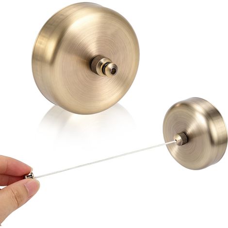 Corde à Linge Rétractable en Acier Inoxydable 2.8M, Sèche-Linge,Etendoir Linges Interieur Mura, Fil a linges extérieur pour Le Camping à la Maison(Bronze) (1/5)