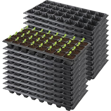 20 Plateaux de Semis Réutilisables - 32 Cellules avec Trous de Drainage - Plateau de Pépinière en Plastique Durable pour Jardinage et Culture de Graines (1/5)