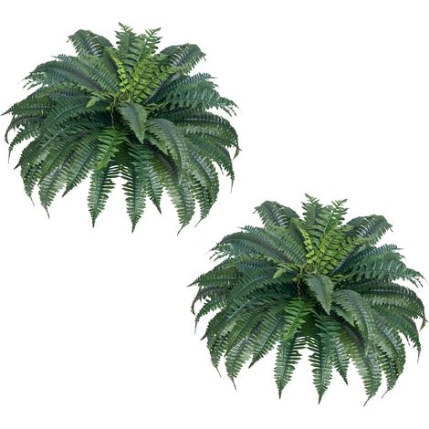 Fougère Artificielle, Lot de 2, Fausse Fougère de Boston 110-120 cm, Plante Artificielle Suspendue avec 50 Feuilles, pour Décoration Intérieur Extérieur, Maison, Bureau, Pot de Fleurs Non Inclus (1/5)