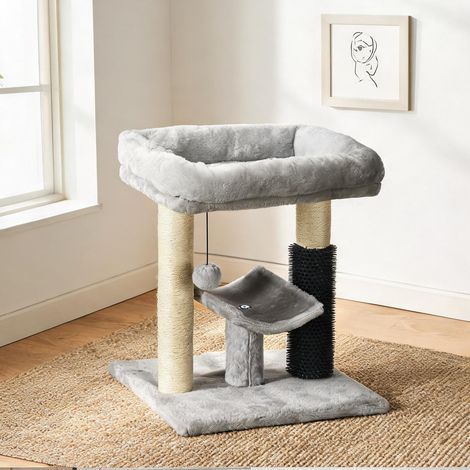 Arbre à chat gris en aglomerado de Madera Felpa 40 x 40 x 48 cm (1/5)