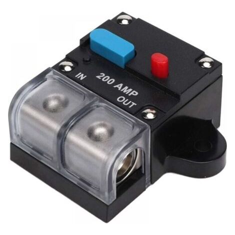 Pair Disjoncteur Audio, 200A Réinitialisable de Voiture Fusible Bouton de Réinitialisation Disjoncteur Disjoncteur Auto-Récupération pour la Protection Audio et Amplis (1/4)