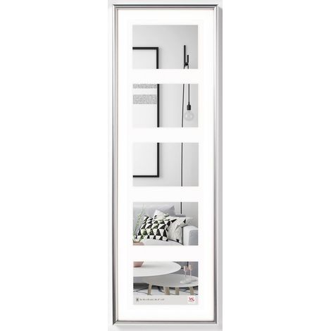 Cadre Photo Argent 10x15 cm galerie avec Passe-Partout, Cadre Plastique Galeria KS515H (1/5)