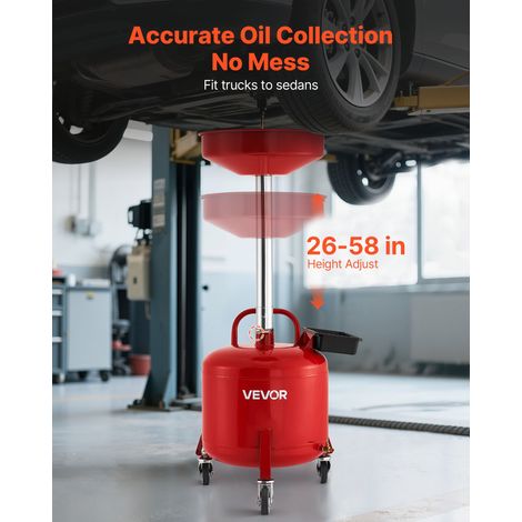 Réservoir de Vidange Huile Usagée 30 L, Vidangeur Huile Portable avec Entonnoir Réglable en Hauteur, Roues, Boîte à Outil, Drainage… (1/5)