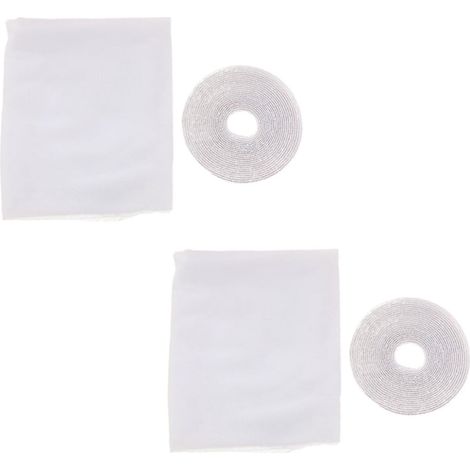 Moustiquaire Fenêtre Autocollante Polyester Blanche, Écran Anti-insectes Invisible, 1,3 X 1,5 M, Lot de 2, Installation Maison et Bureau, Protection Estivale