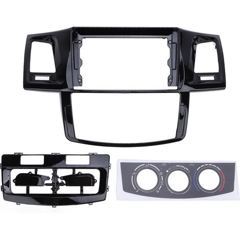 Cadre de panneau de Navigation élégant noir 9 pouces, Kit de garniture de tableau de bord pour Radio stéréo de voiture pour Hilux 2011 à 2016, sans cordon d'alimentation (1/5)