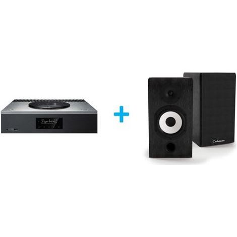 Amplificateur Hi-Fi Technics SA-C600EG-S Argent + une paire d'enceintes bibliothèque Cabasse Antigua MT32/2 Noir ébène