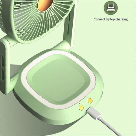 Tragbarer kleiner elektrischer Ventilator für Büro, Zuhause, Grün