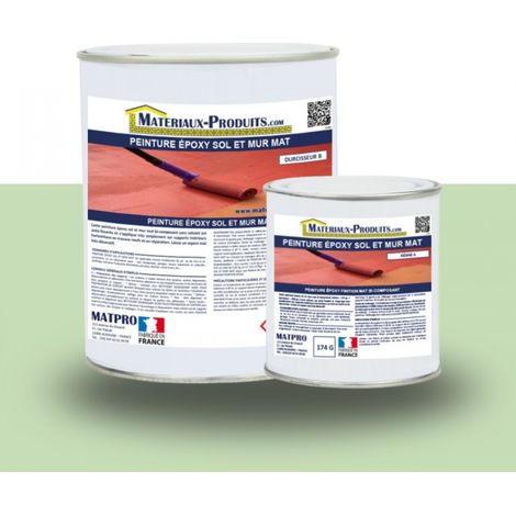 Peinture époxy sol et mur Mat - 1 Kg Vert Pastel - MATPRO (1/5)