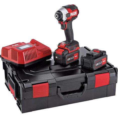 Avvitatore a percussione FLEX 18V - 2 batterie 5,0 Ah + caricabatteria + riserva punte + L-BOXX - 520771 (1/4)