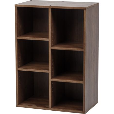 Iris Ohyama, Bibliothèque, Meuble, Étagère, Cube de rangement/6 compartiements, Disposition horizontale & verticale, Design, Moderne, Bureau, Chambre, Salon - Rack CFR-9060 - Marron