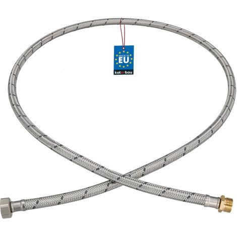 KOTARBAU® Flexible Robinet 1/2" x 3/8" - Flexible Eau - Tuyau Robinet 140 cm - Mâle x Femelle - Rallonge Robinet Cuisine Flexible - Acier Inoxydable - Tuyau Flexible Plomberie (1/4)