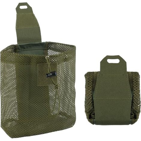 Sac en filet pliable avec fermeture éclair, sac à outils multifonctionnel, sac de recyclage, sac fourre-tout pour ceinture, gilet, sac à dos, activités de plein air (1/5)