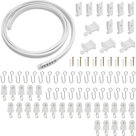 Wolketon Riel para cortinas Riel flexible para techo, riel flexible para cortinas y separadores de ambientes