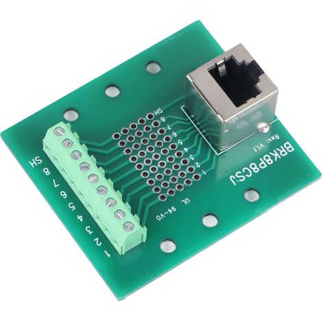 Carte de dérivation RJ45 Ethernet 8P8C avec bornier à vis et support pour ordinateurs, routeurs et commutateurs (1/5)