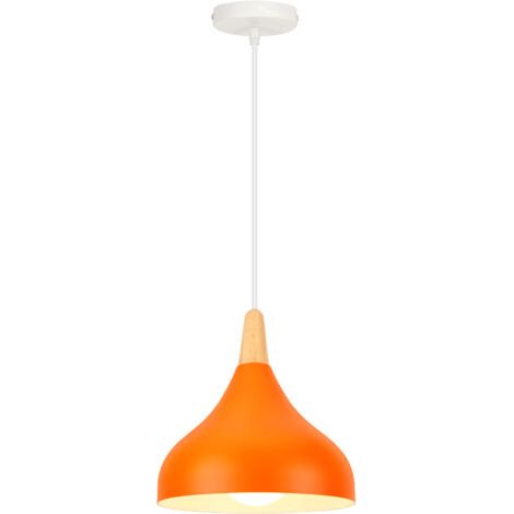 royaluxe- Plafonnier D'Intérieur Lampe À Suspension Moderne Lustre Minimaliste Abat-Jour En Métal, Orange Pour Chambre À Coucher, Cuisine, Bureau, E27 (1/5)