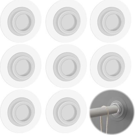 Supports Tringle Rideau Douche Muraux - Rideaux Auto-AdhéSifs Montage Mural Pas PerçAge Tringles Placard Avec AdhéSif Pour Salle Bain Cuisine HôTel Utiliser, Transparent, 8 Pcs (1/5)