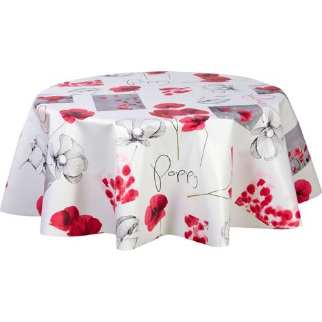 Nappe en toile cirée ronde 150 cm – Épaisseur 0,1 cm – 89% PVC – Résistante aux tâches et facile à nettoyer – Toilinux