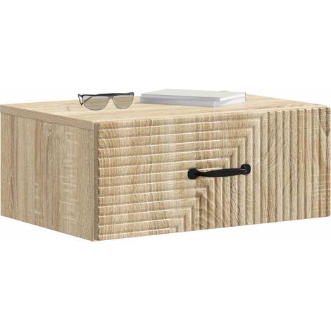 Maison Exclusive - Mobiletto da notte a muro Rovere Sonoma 49 x 34,5 x 20 cm