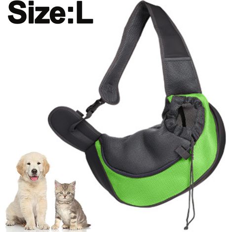Sac Porte-Animal - Bandoulière Réversible pour Chien Chat Petit - Maille Respirante - Fermeture Éclair Verrouillable et Cordon de Serrage - Crochet de Sécurité pour Collier - 1 Pièce (1/5)