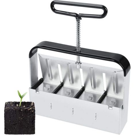 Outil de blocage de terre manuel - Outil de jardinage presse motte - 5cm - Bloque le sol - Avec poignée antidérapante, presse motte pour semis, confortable pour planter, transplanter, serre