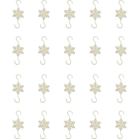 [Crochet de Suspension] Support Décoratif [20Pcs Métal Electroplaqué] - Lot de 2 Hooks Ornement Argenté Doré (7x3cm) (1/5)
